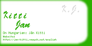 kitti jan business card