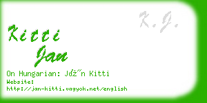 kitti jan business card